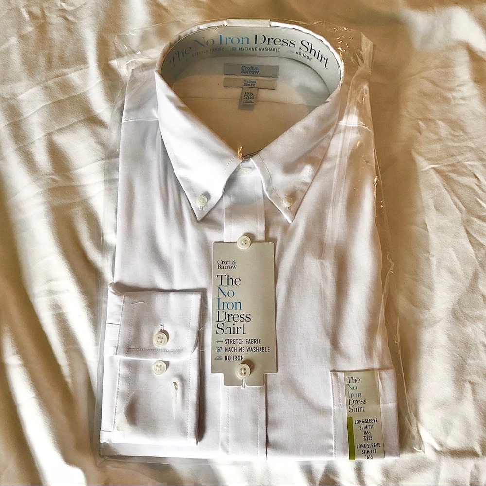 👔 Croft & Barrow Slim ‘No Iron’ Flex Dress Shirt